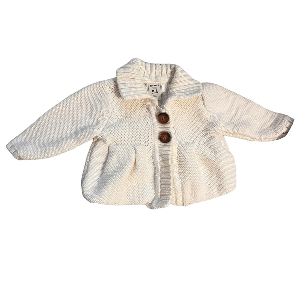 Old Navy Baby Sweater Cardigan 0-3 Months Soft Knit Layering Essential
